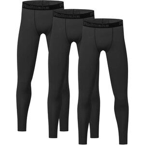 4 or 3 Pack Youth Boys' Compression Leggings Tights Athletic Pants Sports Base L